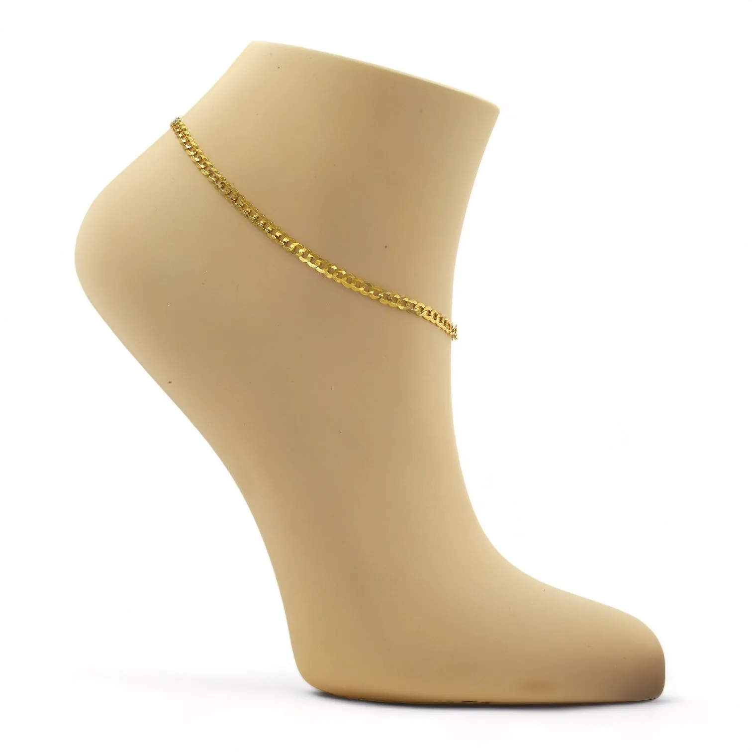 10K Yellow Gold Curve Anklet Bracelet-226759