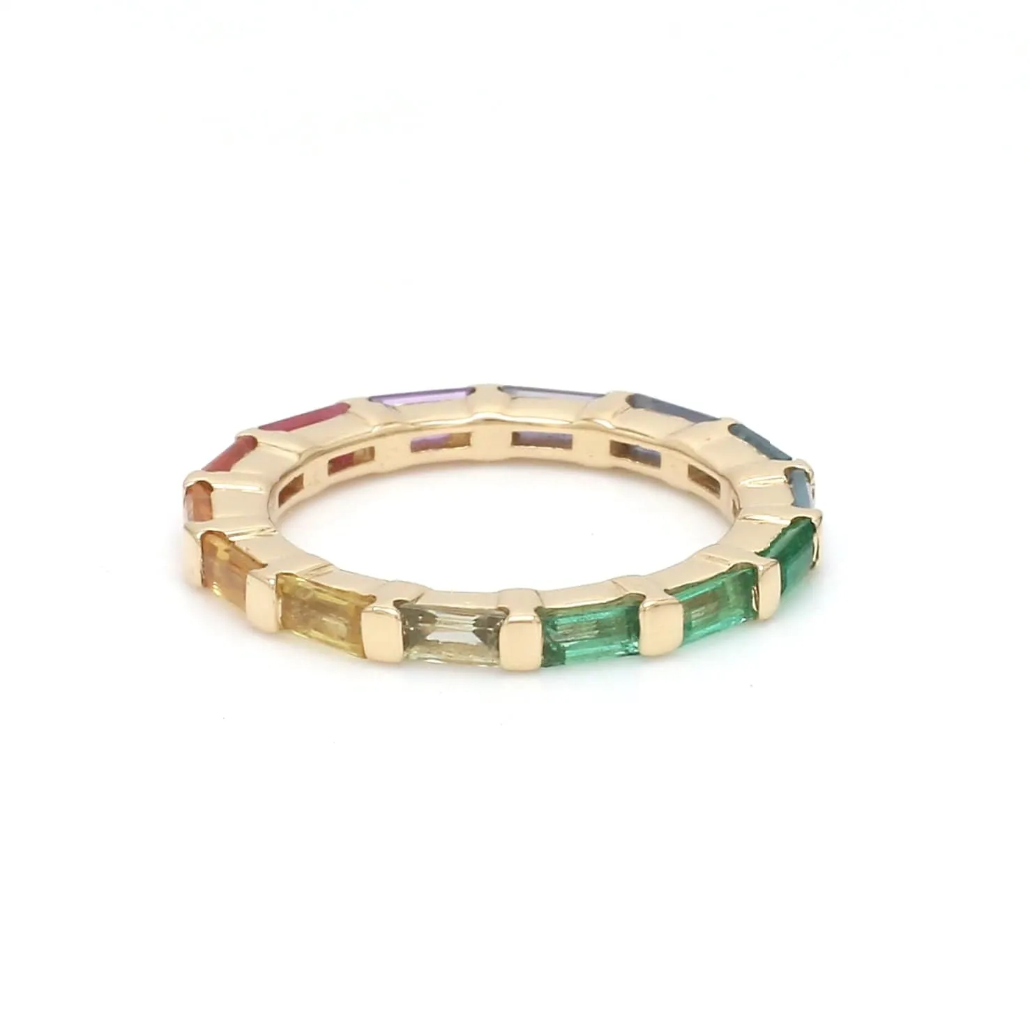 14K & 18K Gold East West Rainbow Eternity Ring