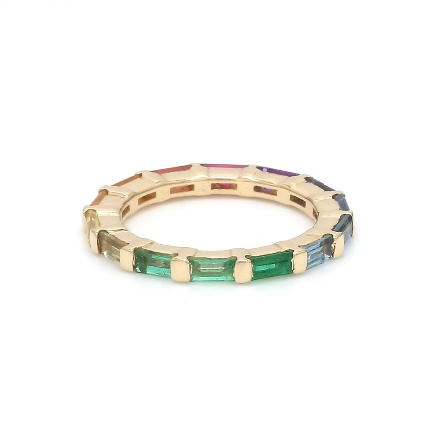 14K & 18K Gold East West Rainbow Eternity Ring