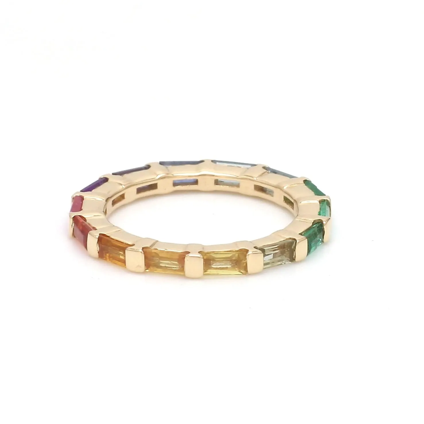 14K & 18K Gold East West Rainbow Eternity Ring