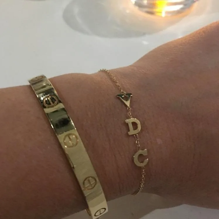 14K Gold Initial Bracelet