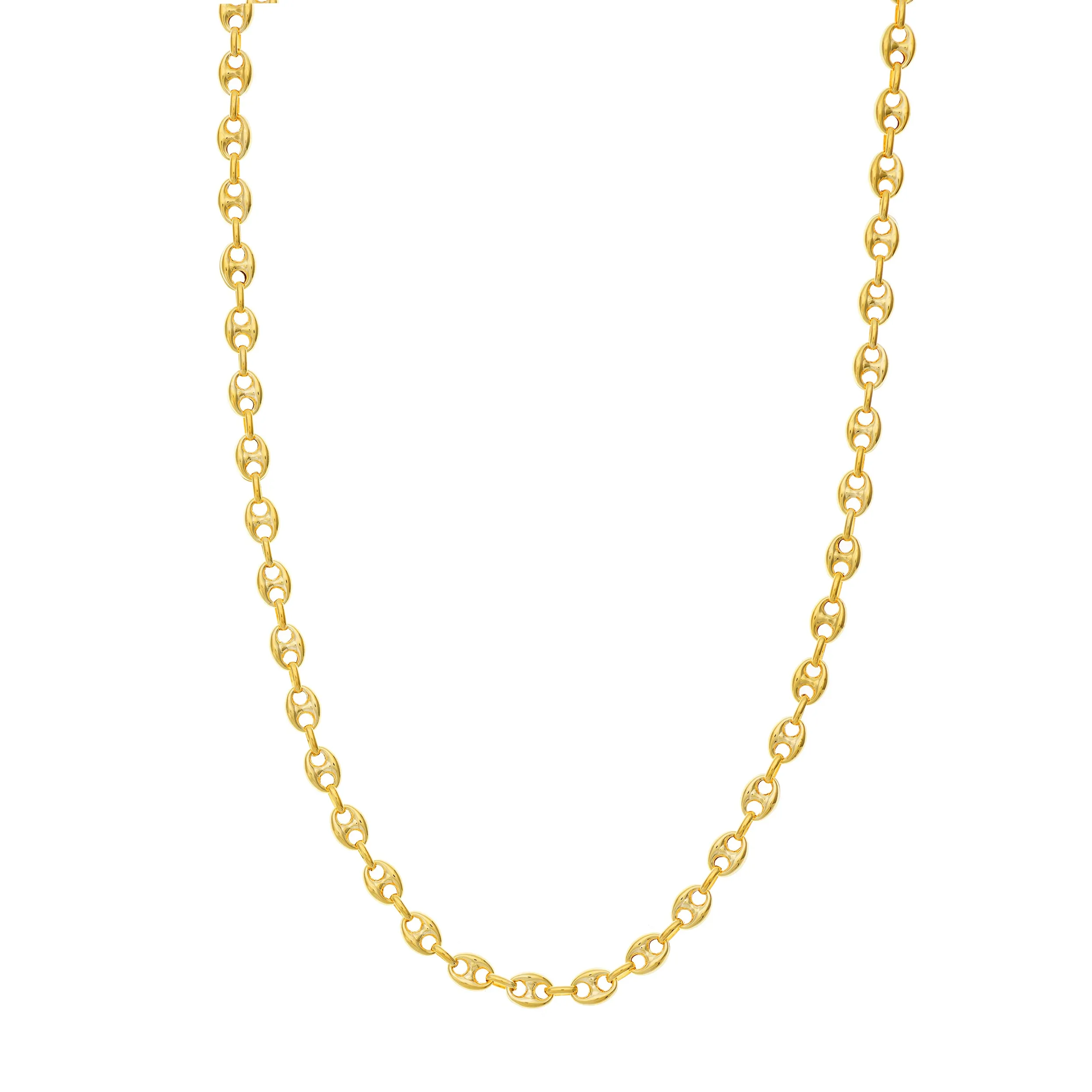 14K Yellow Gold Puffed Mariner Chain