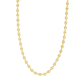 14K Yellow Gold Puffed Mariner Chain