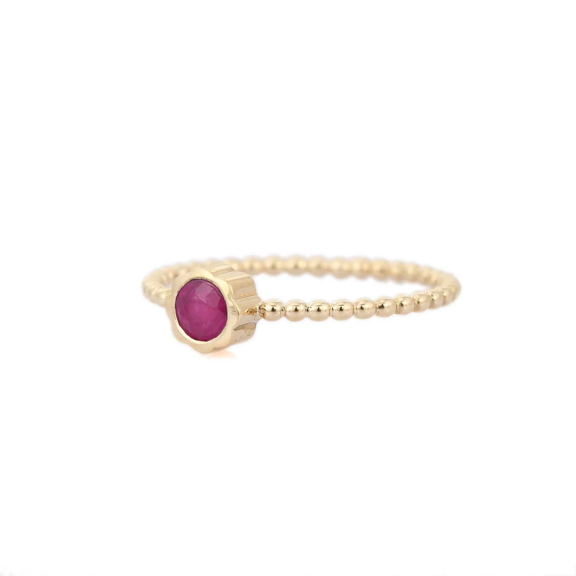 14K Yellow Gold Ruby Ring