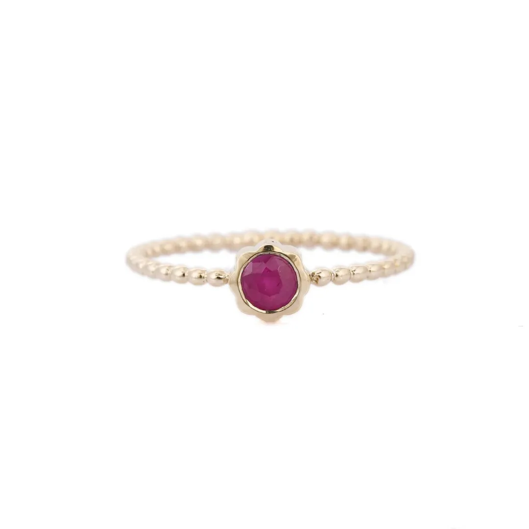 14K Yellow Gold Ruby Ring