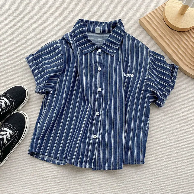 2 Pieces Set Baby Kid Boys Striped Shirts And Shorts