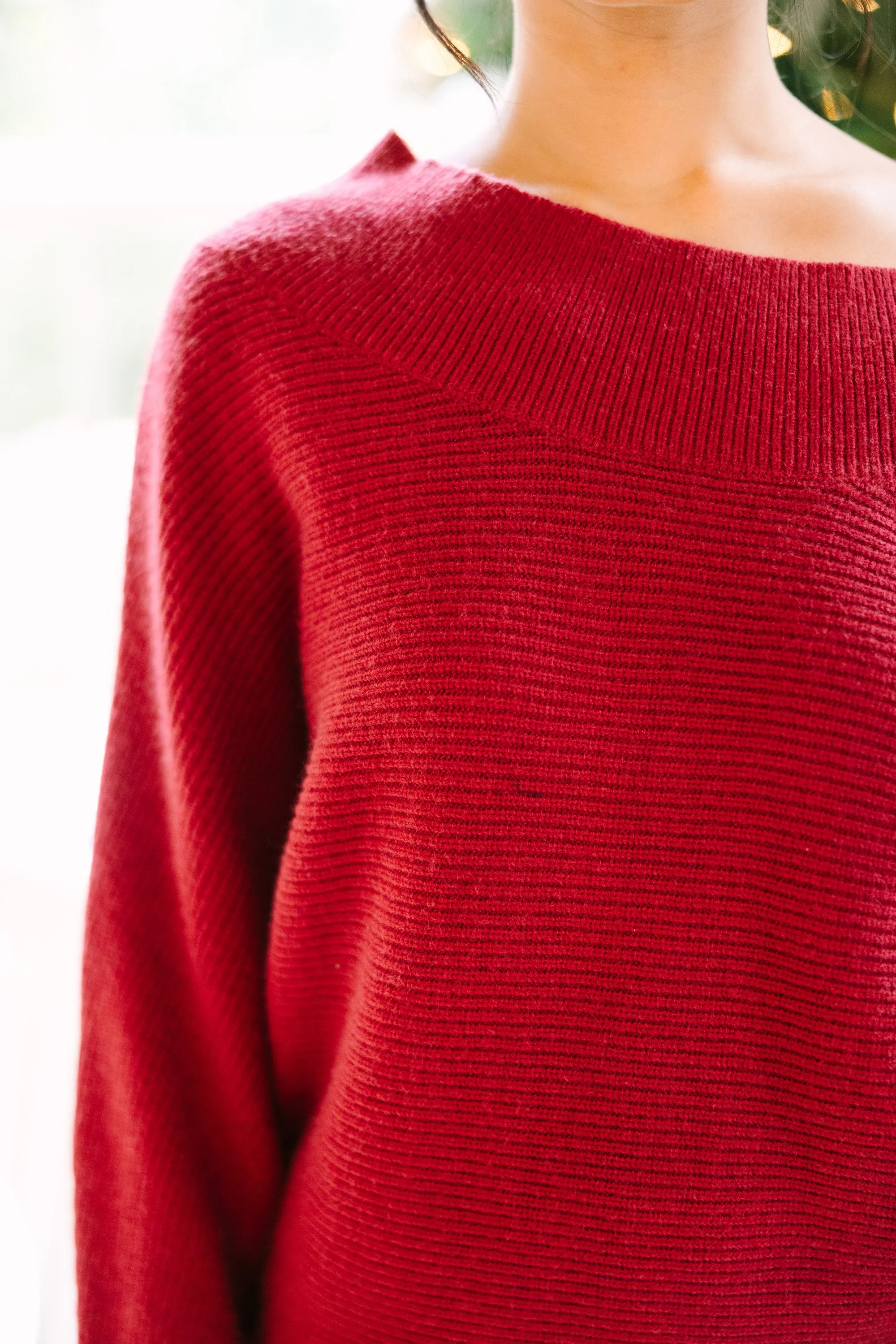 All On You Red Off Shoulder Sweater