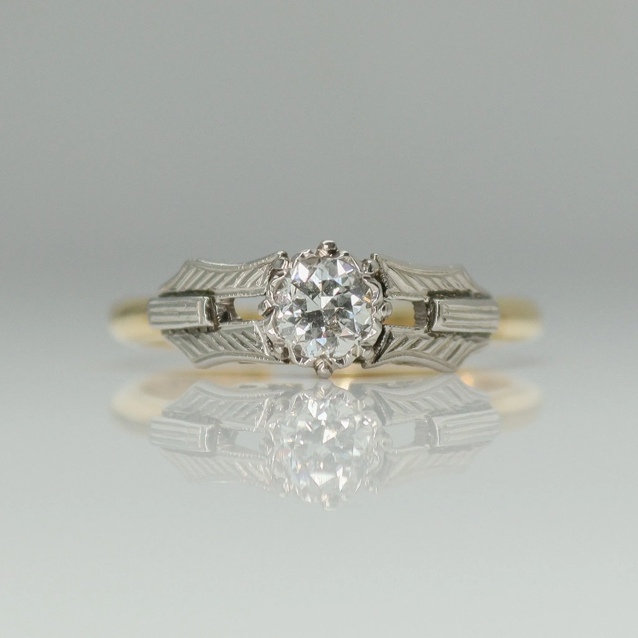 Art Deco 1930's Diamond Solitaire Engagement Ring