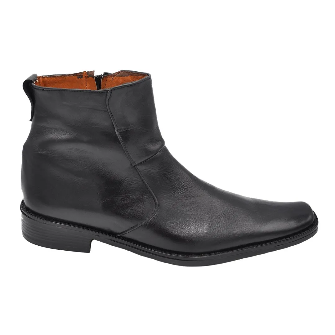 Baronett Victor Men's Black Leather Dress Half Boots