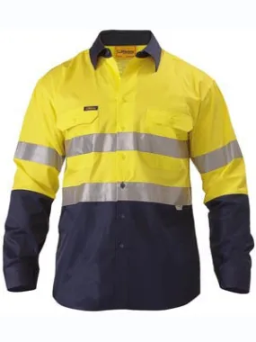 Bisley Hi Vis 2 Tone Cool Vented Taped Long Sleeve Drill Shirt BS6896