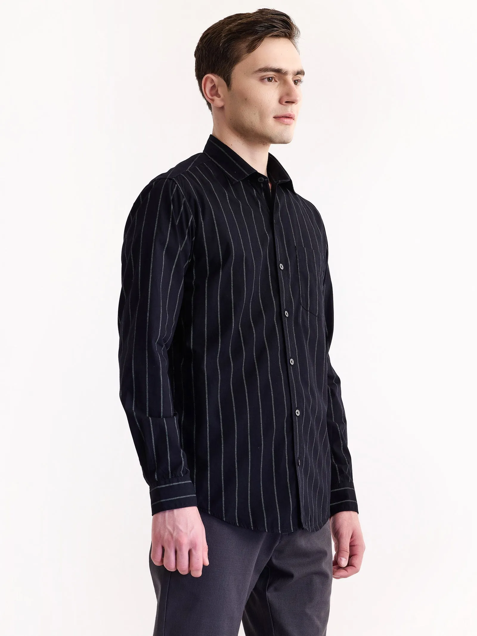 Black Striped Shirt