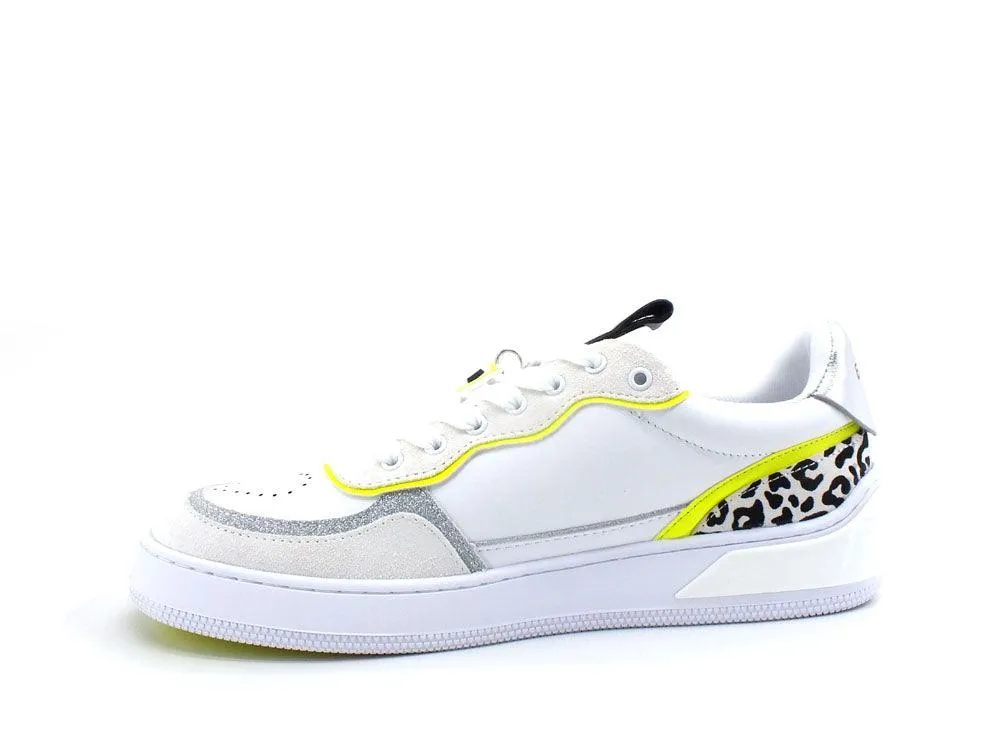 BLUGIRL Blumarine Wow 01 Sneaker Glitter Bianco Yellow Fluo 6A2509PX106