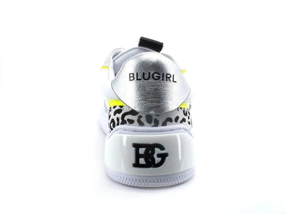 BLUGIRL Blumarine Wow 01 Sneaker Glitter Bianco Yellow Fluo 6A2509PX106