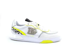 BLUGIRL Blumarine Wow 01 Sneaker Glitter Bianco Yellow Fluo 6A2509PX106