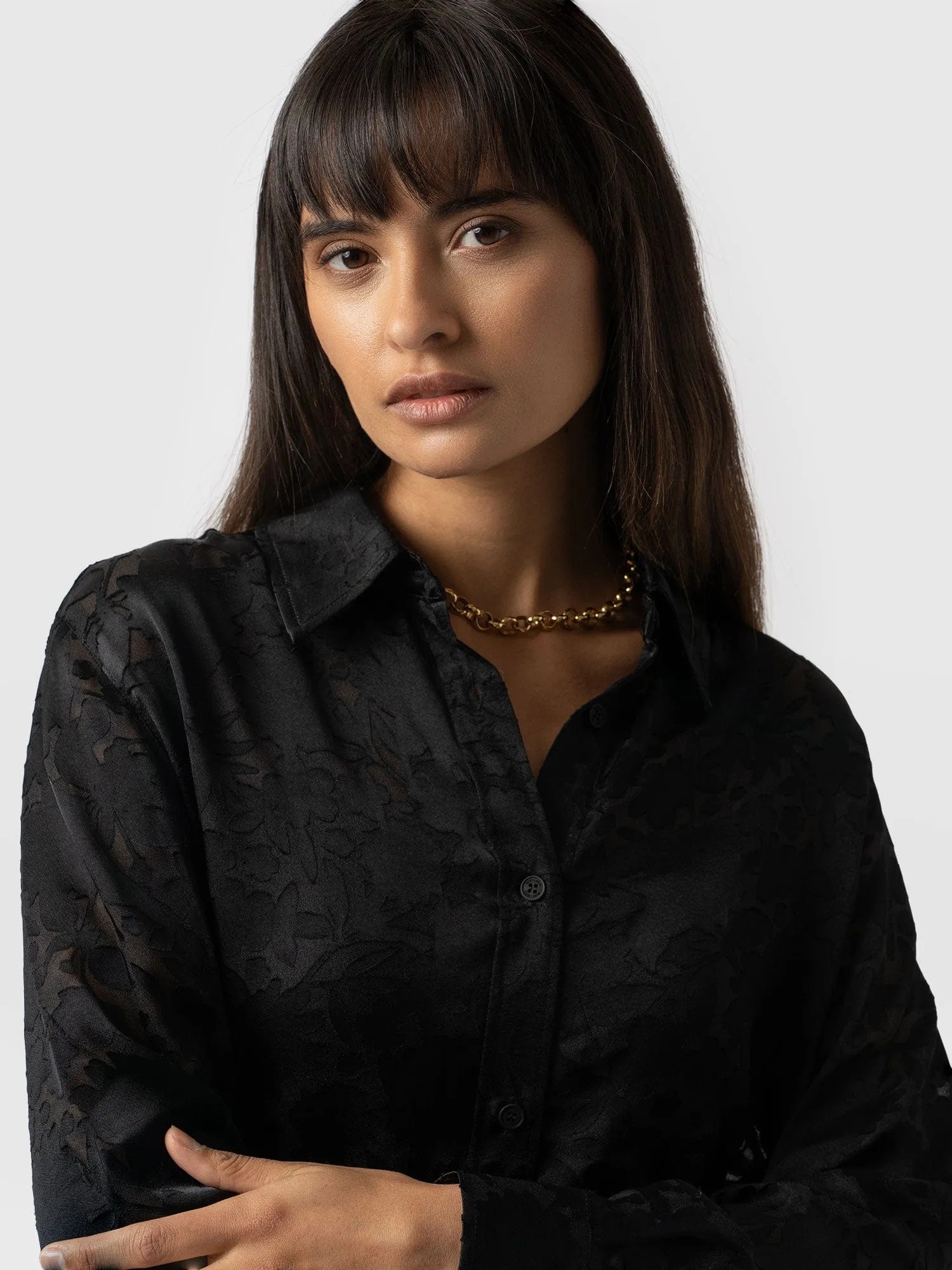 Boyfriend Shirt - Black Burnout