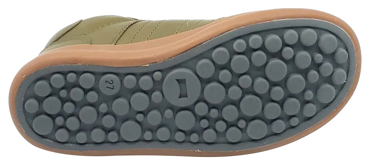 Camper Pursuit Sneaker Green Leather Hook and Loop for Boy's