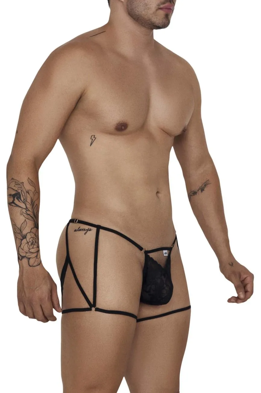 CandyMan 99678 Garter Thongs Color Black