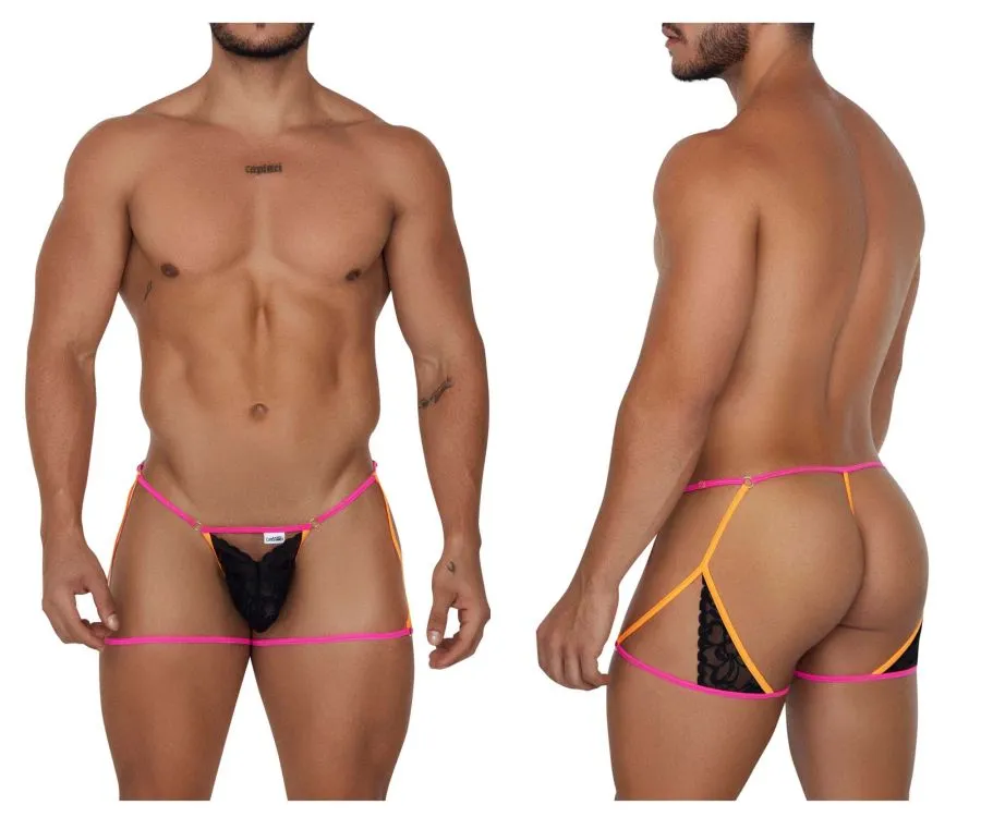 CandyMan 99678 Garter Thongs Color Neon-Black