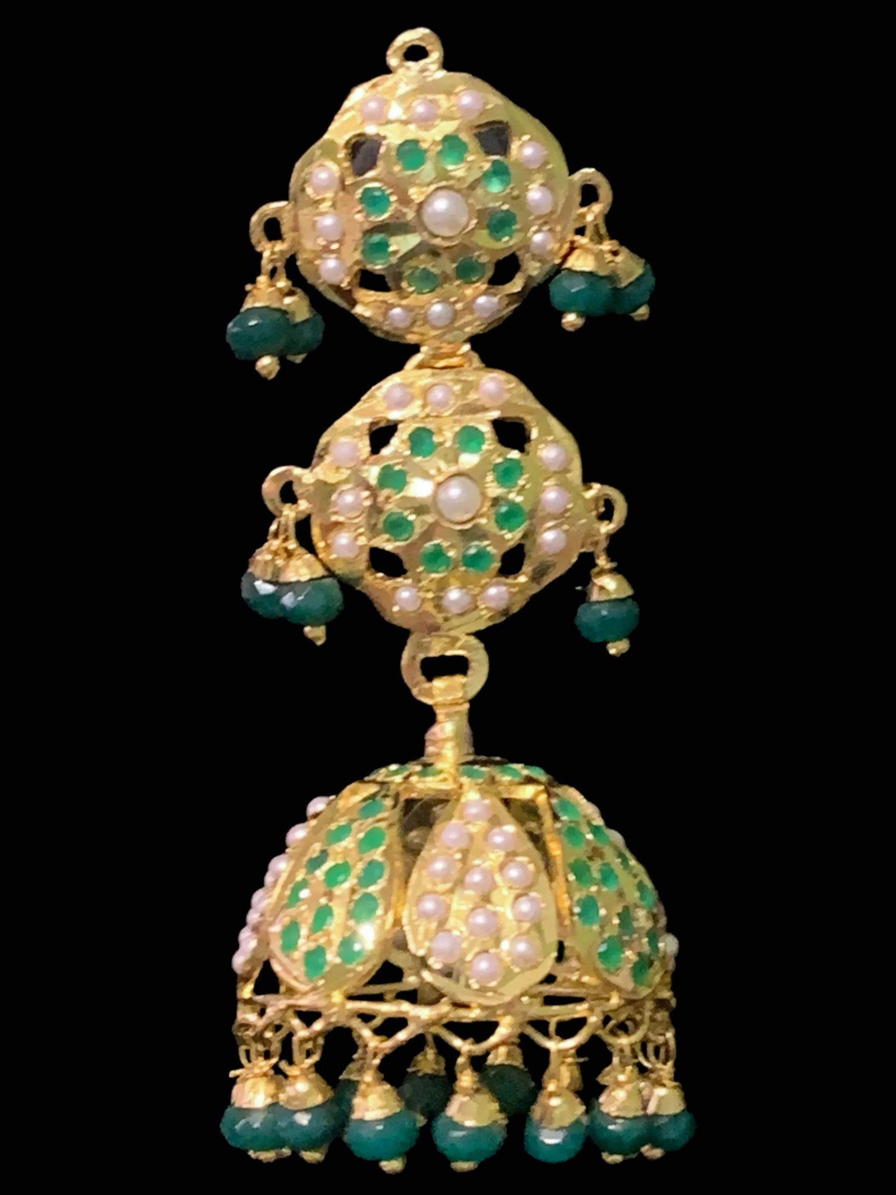 DER395 Hina jhumka ( green  )  (READY TO SHIP )