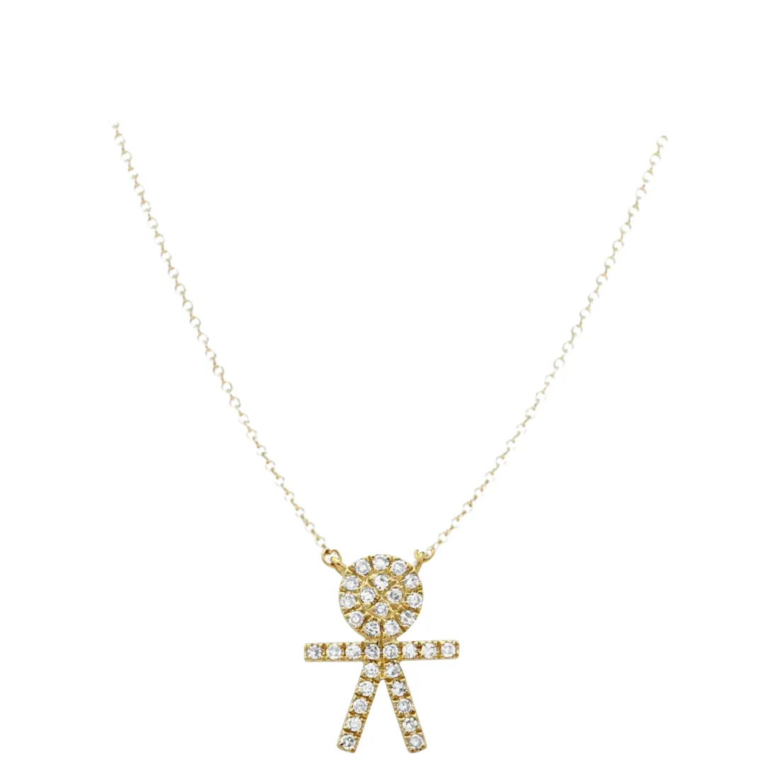 Diamond Pave Boy Necklace