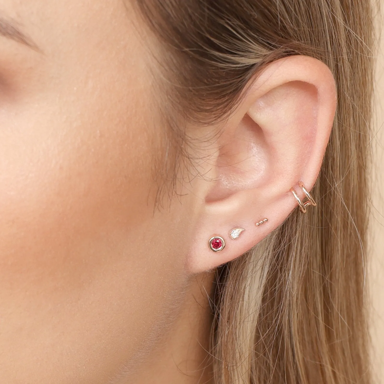 Double Hoop Illusion Ear Cuff Earring