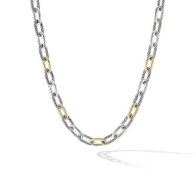 DY Madison Chain Necklace in Sterling Silver with 18K Yellow Gold, 11MM