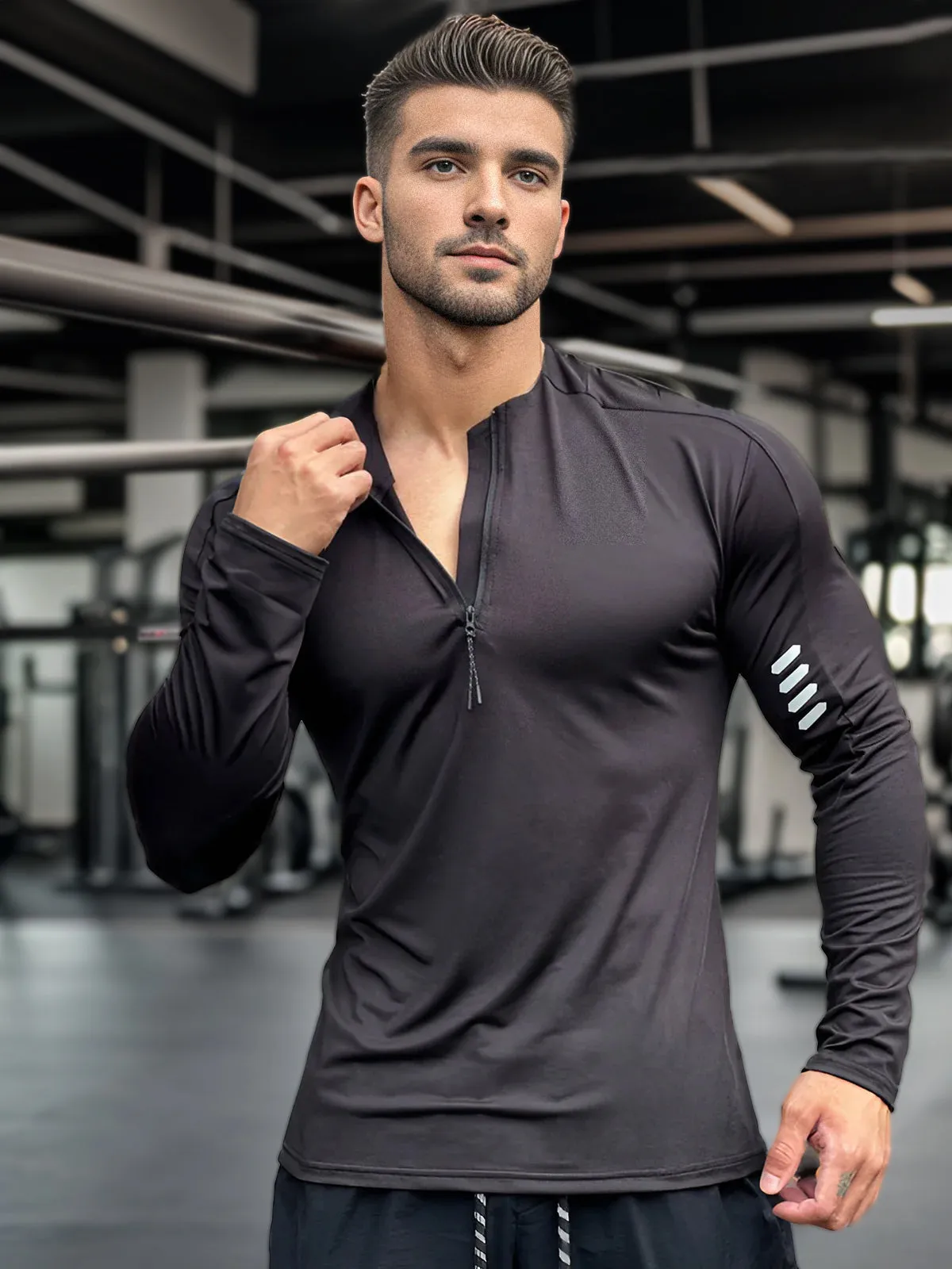 Evolution Half Zip Long Sleeves Shirt Workout Baselayer