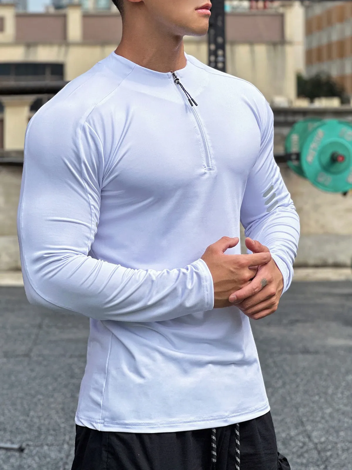 Evolution Half Zip Long Sleeves Shirt Workout Baselayer