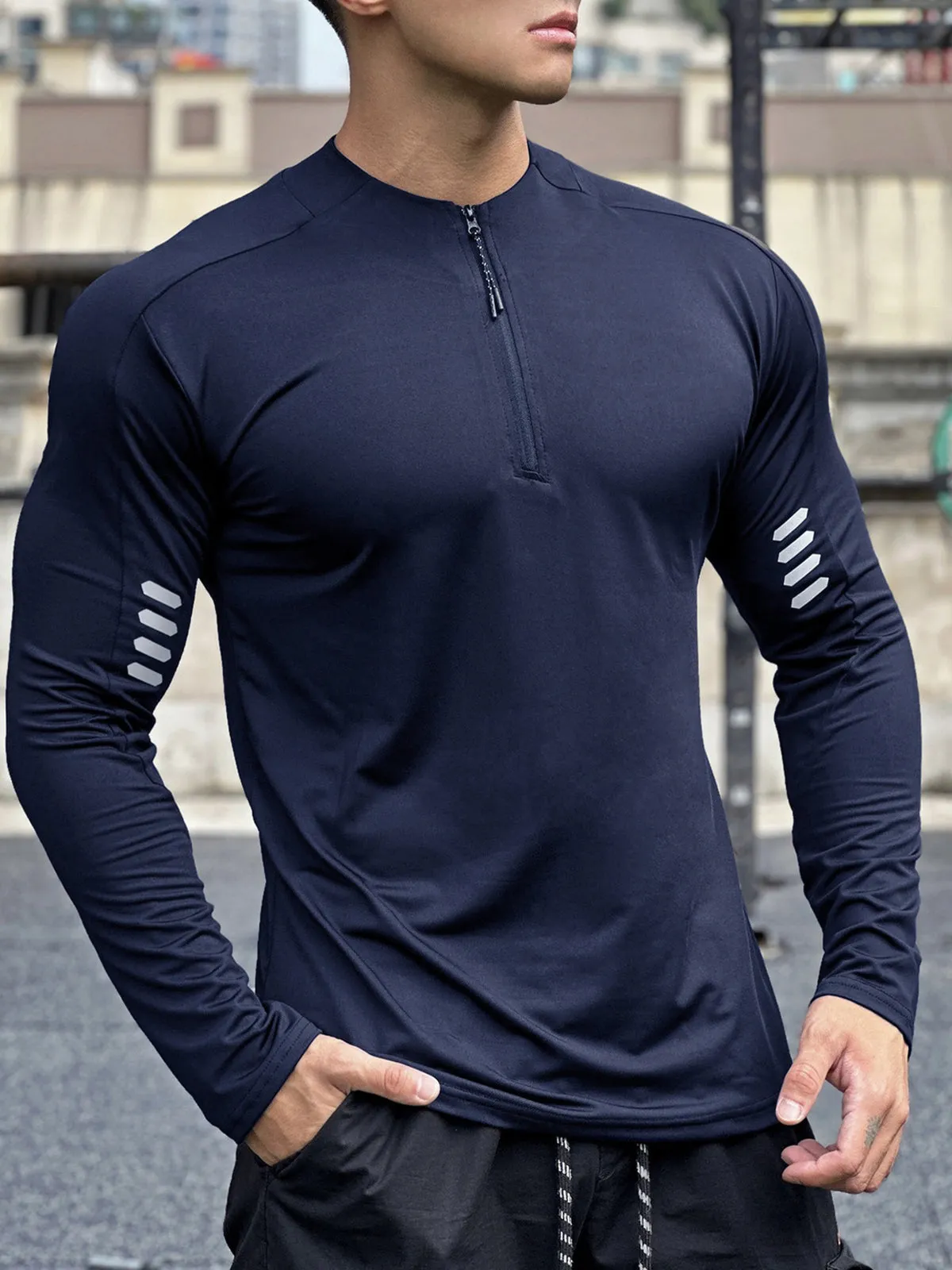 Evolution Half Zip Long Sleeves Shirt Workout Baselayer