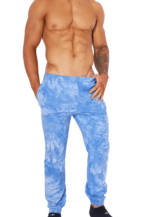 Jaw Dropping Joggers - Tie Dye Blue