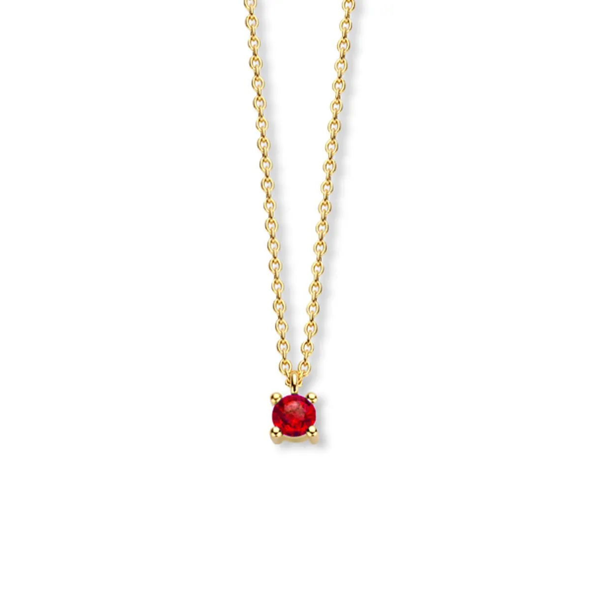 July Birthstone Necklace 14K Yellow Gold