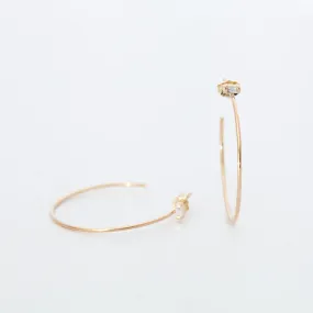 Medium Baguette Diamond Hoops