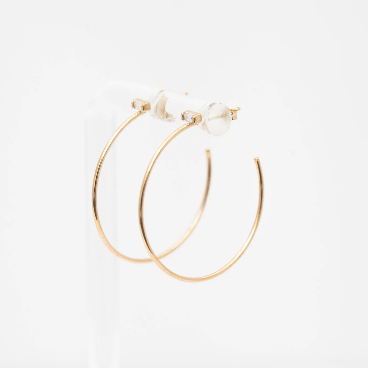 Medium Baguette Diamond Hoops