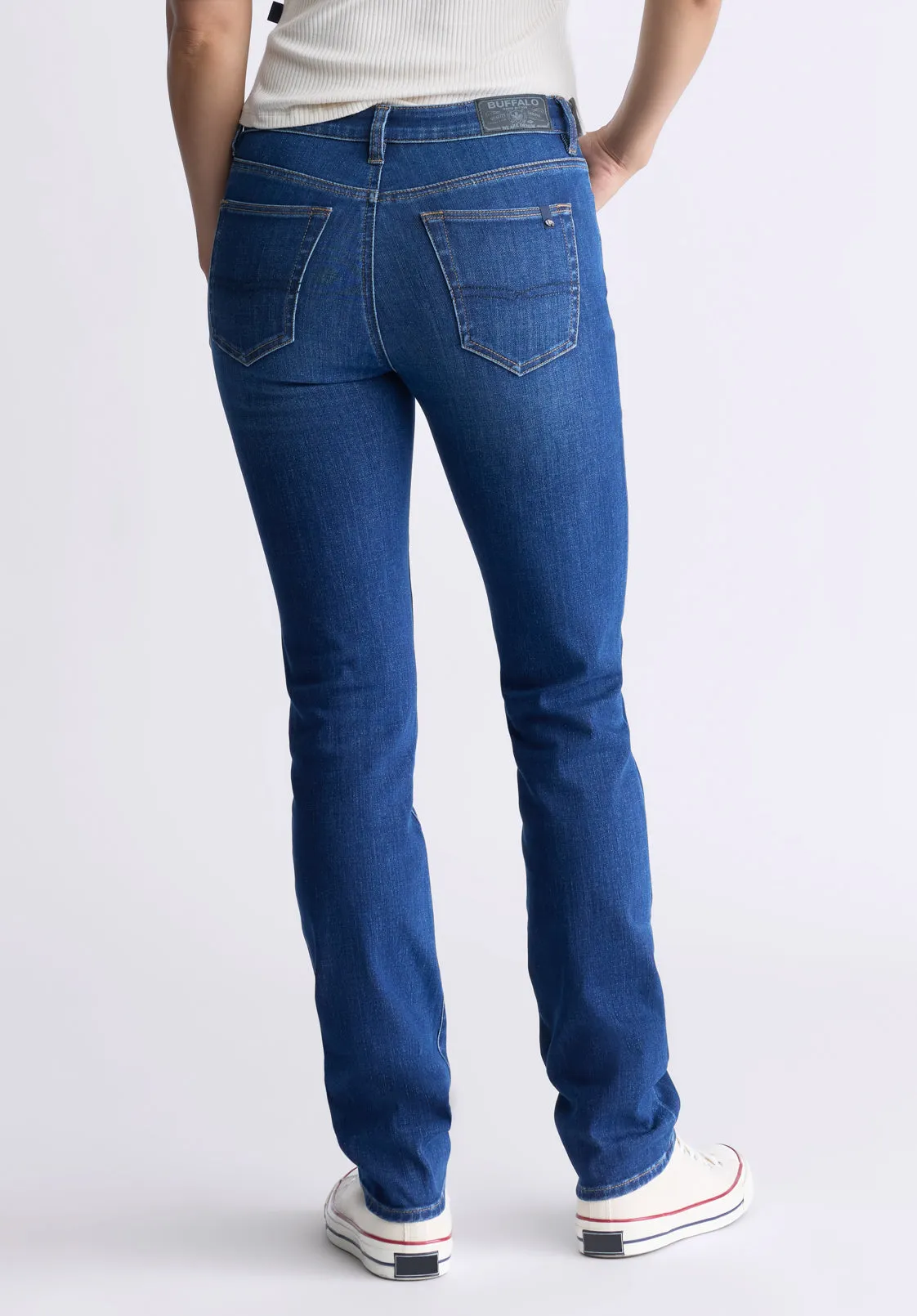 Mid Rise Slim Carrie Women's Jeans, Contrasting Indigo  - BL15999