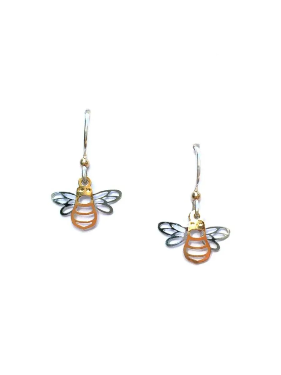 Mixed Metal Bee Earrings by Sienna Sky