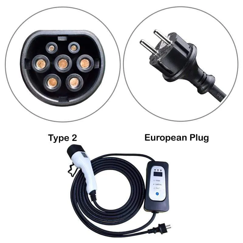 Mobile Fast Charger Home Wallbox Use EV Charging Cable 16A 13A 10A 8A Adjustable Electrica Car use