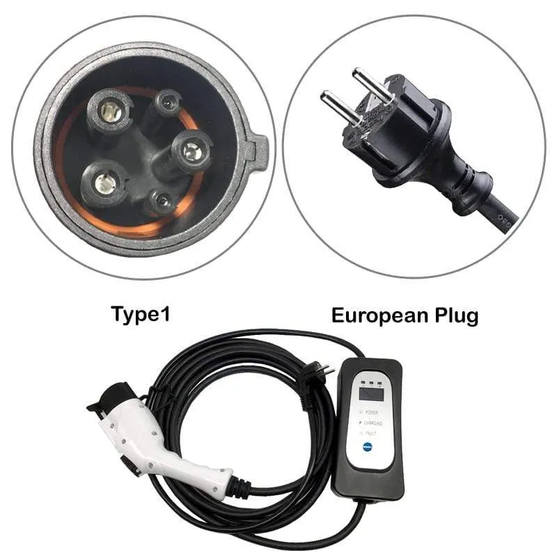 Mobile Fast Charger Home Wallbox Use EV Charging Cable 16A 13A 10A 8A Adjustable Electrica Car use