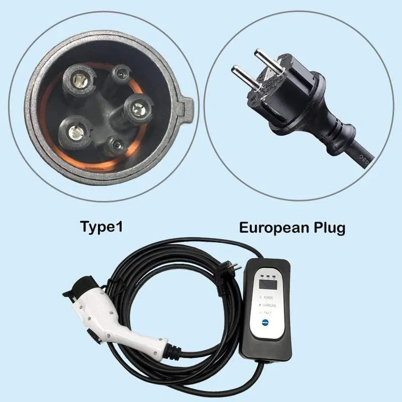 Mobile Fast Charger Home Wallbox Use EV Charging Cable 16A 13A 10A 8A Adjustable Electrica Car use