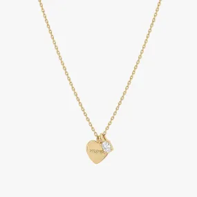 Mom Heart Necklace with Charm