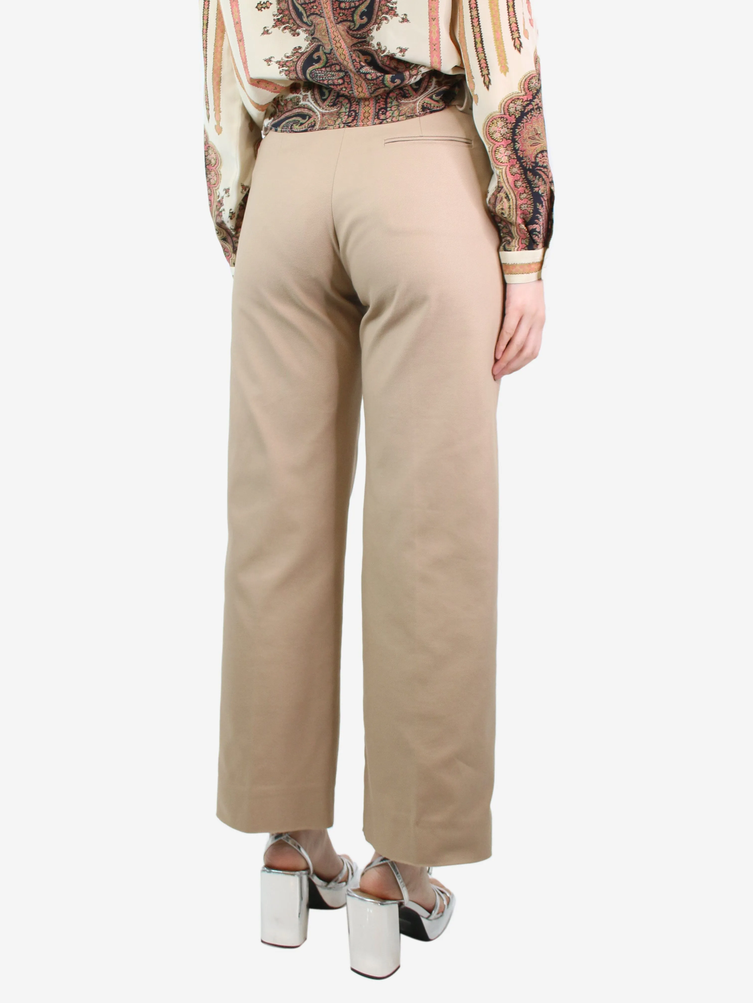 Neutral straight-leg low-waist trousers - size S