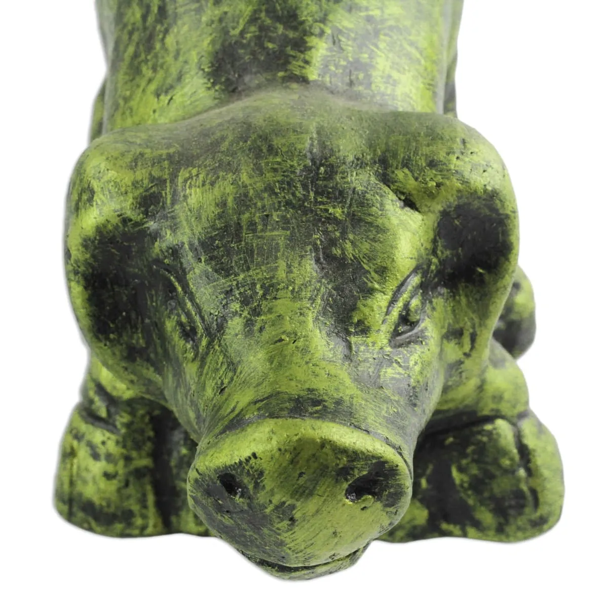 Novica Crouching Pig Ceramic Sculpture