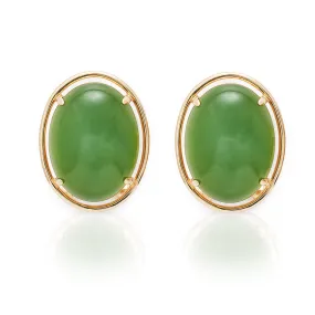 Peninsula Earrings in Green Nephrite Jade