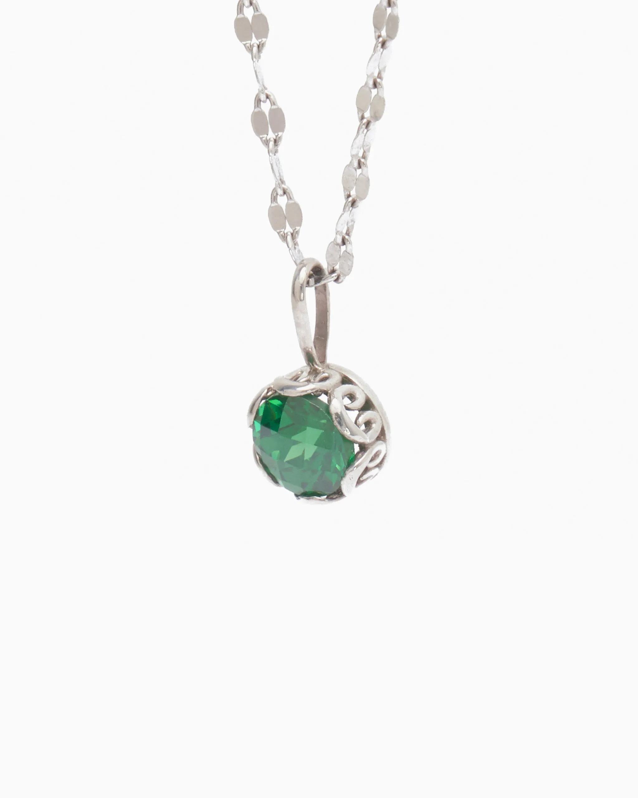 Princess Petroglyph Stone Pendant - Green Zircon