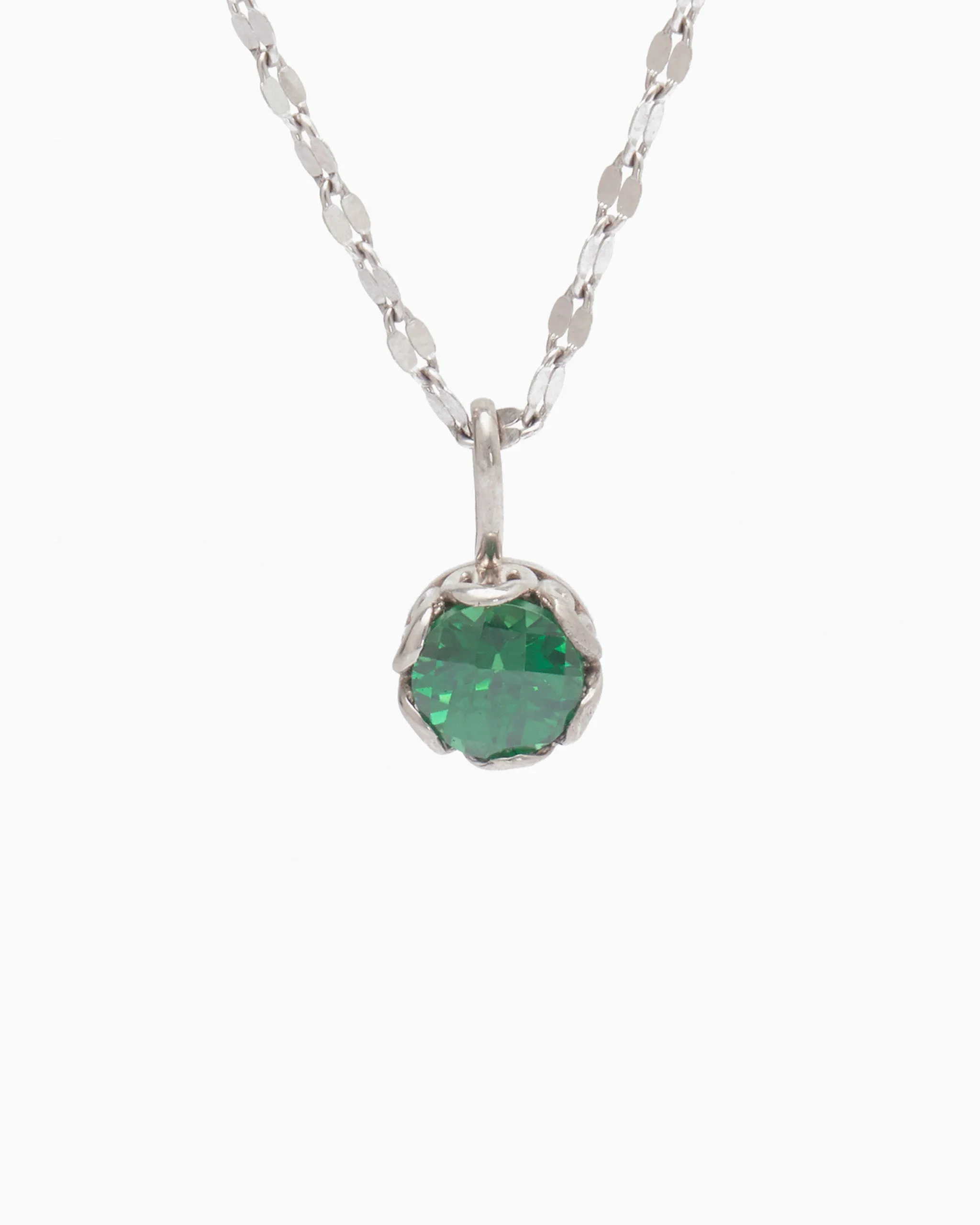 Princess Petroglyph Stone Pendant - Green Zircon