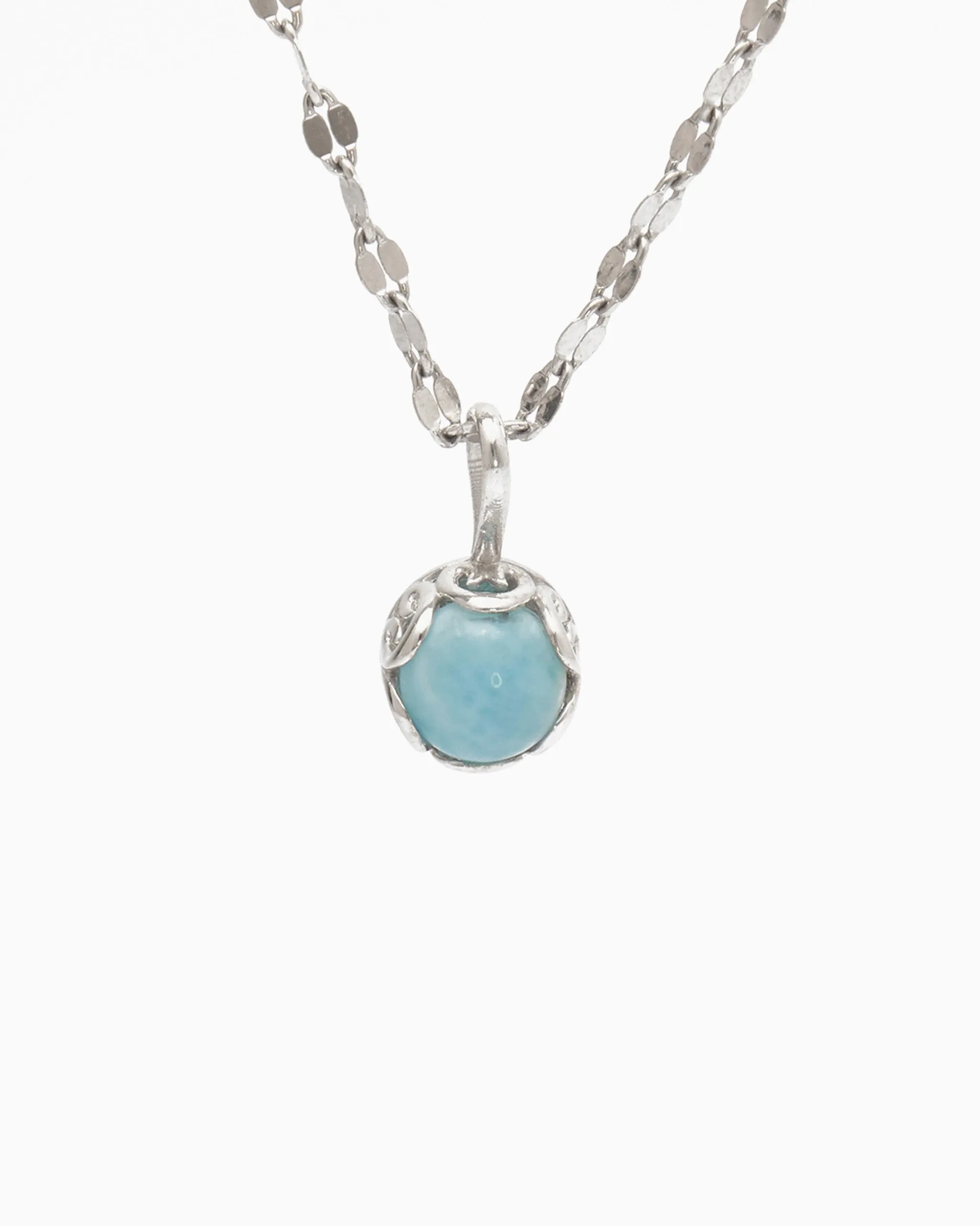 Princess Petroglyph Stone Pendant - Larimar