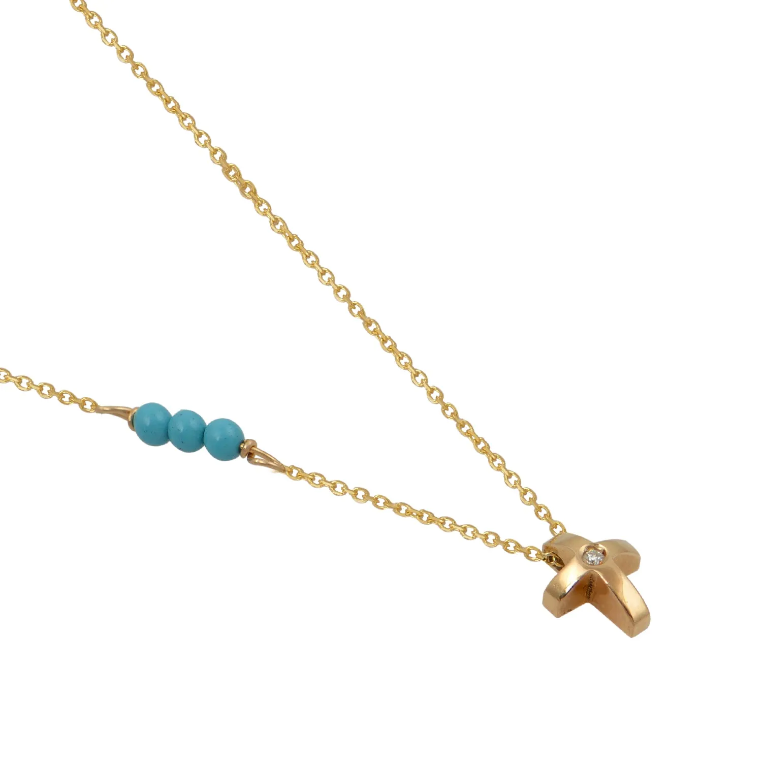 Scintillation Trinity Gold Cross Necklace