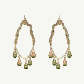 Selene Unakite Jasper Earrings Large