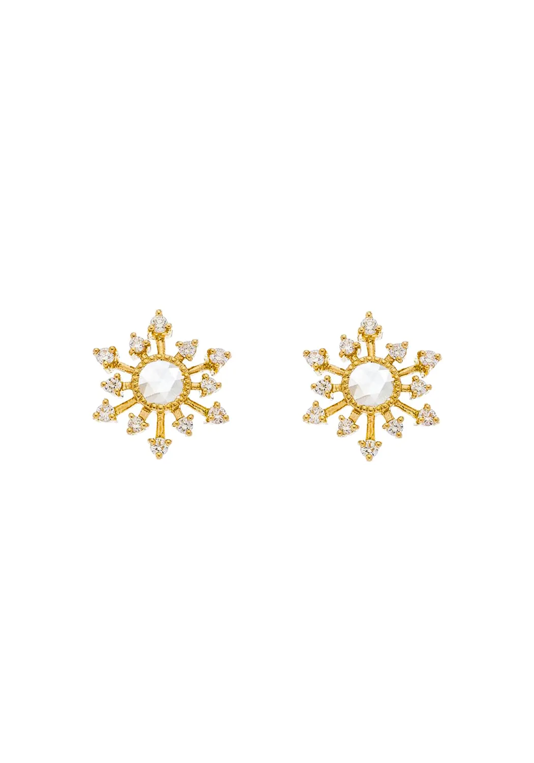 Sethi Couture Leena 18KYG Snowflake Diamond Stud Earrings