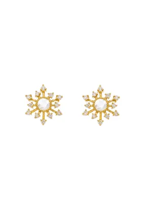 Sethi Couture Leena 18KYG Snowflake Diamond Stud Earrings