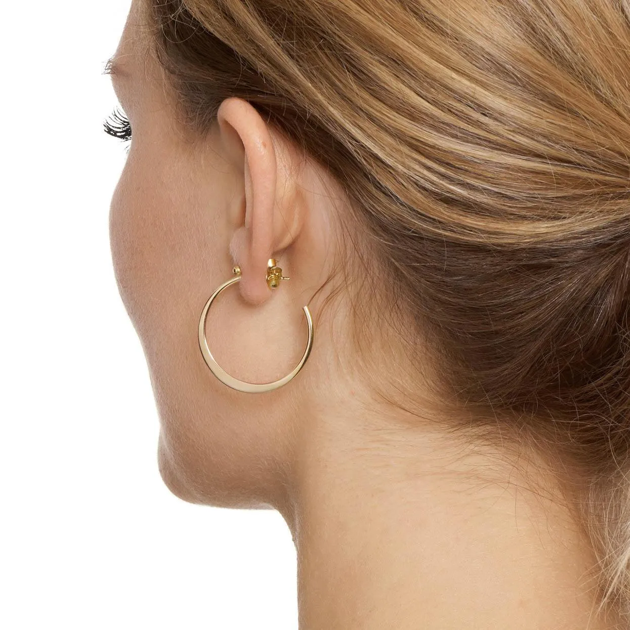 Shiny, Sliced, Graduated Hoops - Gold